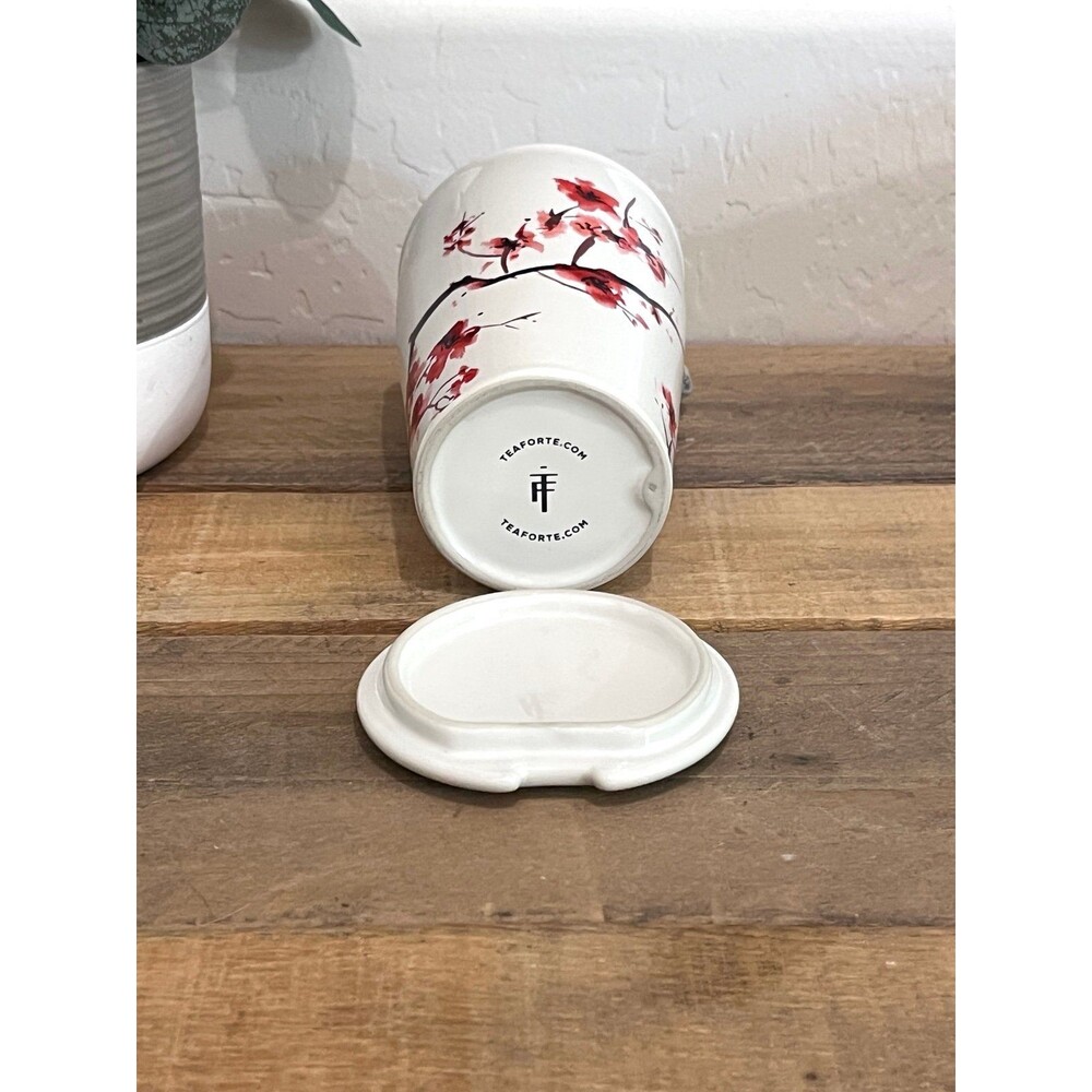 Tea Forte Kati Double Walled Ceramic Cherry Blossom Tea Mug Steeping Cup NWOB - Picture 5 of 5